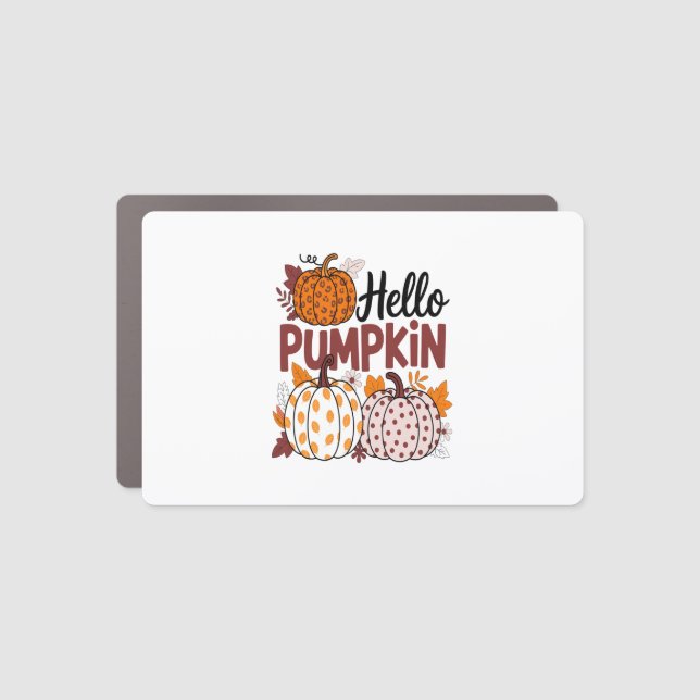 Hello Pumpkin Png, Fall Vibes Car Magnet (Front)