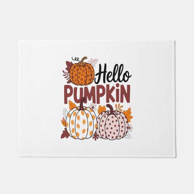 Hello Pumpkin Png, Fall Vibes Doormat (Front)