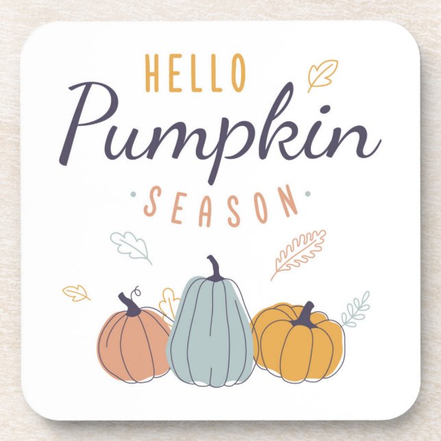 Hello Pumpkin Season Beverage Coaster (Front)