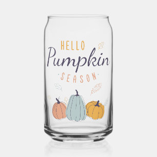 Hello Pumpkin Season Can Glass