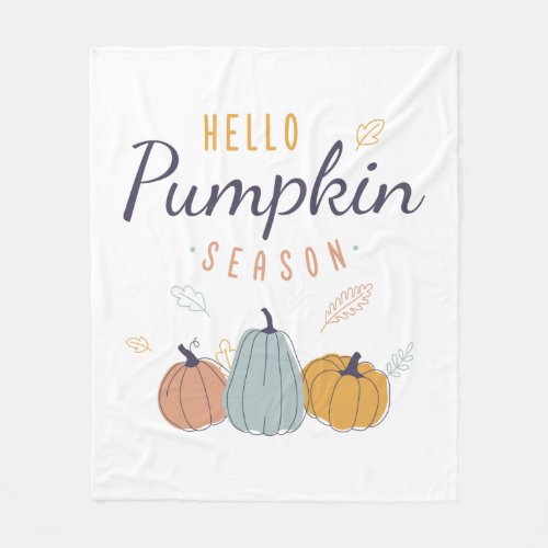 Hello Pumpkin Season Fleece Blanket