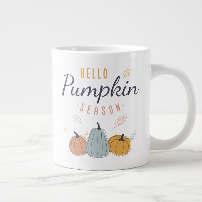 Hello Pumpkin Season Giant Coffee Mug (Right)