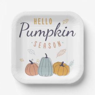 Hello Pumpkin Season Paper Plates