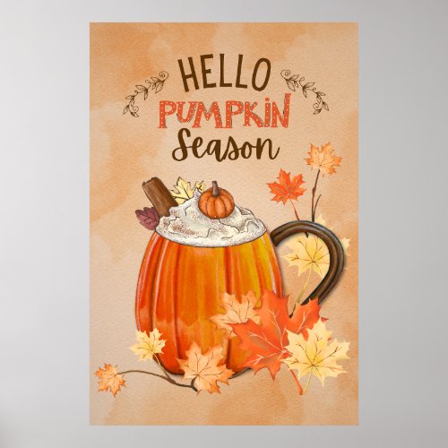 Hello Pumpkin Season Poster Various Sizes