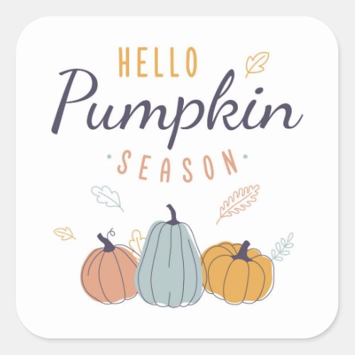 Hello Pumpkin Season Square Sticker