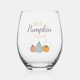 Hello Pumpkin Season Stemless Wine Glass