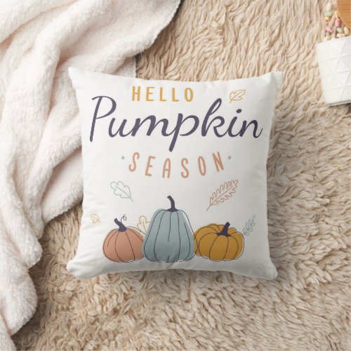 Hello Pumpkin Season Throw Pillow