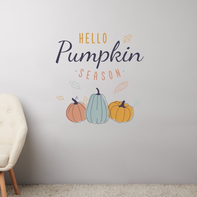 Hello Pumpkin Season Wall Decal (Living Room 2)