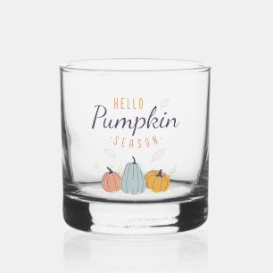 Hello Pumpkin Season Whiskey Glass