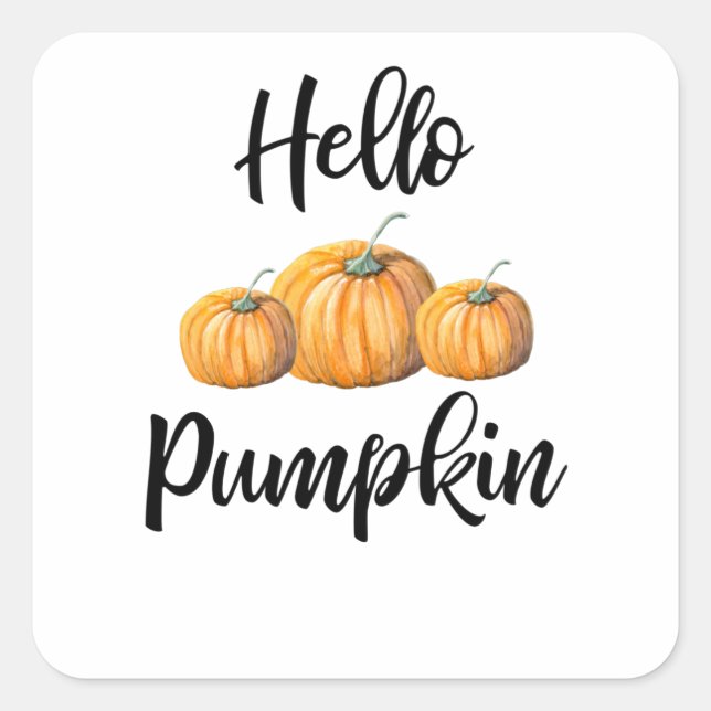 Hello Pumpkin Square Sticker (Front)