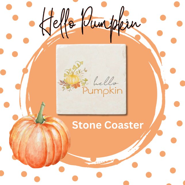 Hello Pumpkin Stone Coaster (Creator Uploaded)