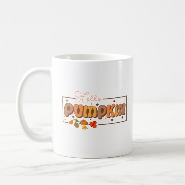 Hello Pumpkin Thanksgiving Coffee Mug (Left)