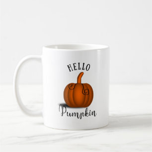 Hello pumpkin watercolor funny fall autumn coffee mug