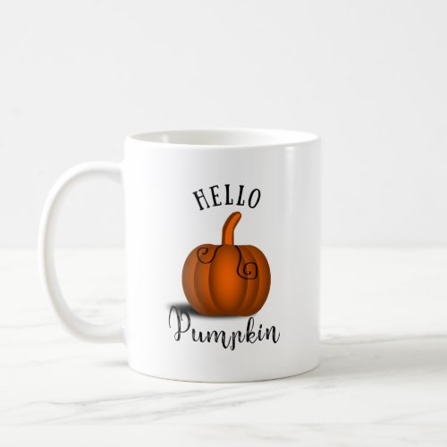 Hello pumpkin watercolor funny fall autumn coffee mug