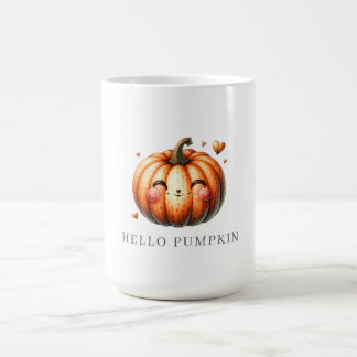 Hello Pumpkin Whimsical Minimalist Custom Coffee Mug