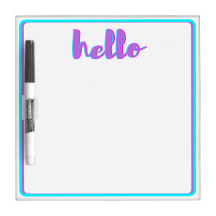 Hello Purple Aqua Modern Message Board