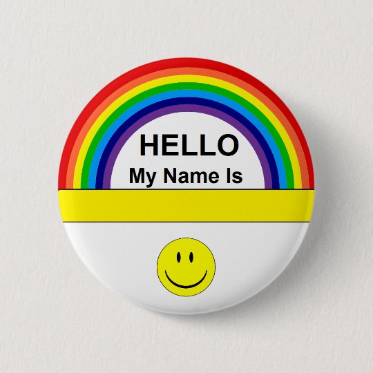 Hello Rainbow Button | Zazzle.com