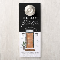 Hello Real Estate Agent Wood Watercolor Front Door Door Hanger Hello Real Estate Agent Wood Watercolor Front Door Door Hanger