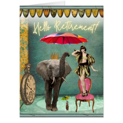 Hello Retirement Fun and Funky BIG Card