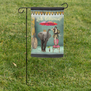 Hello Retirement Fun and Funky Garden Flag