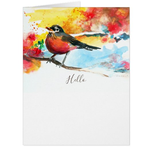 Hello Robin Greeting Extra Large Cards (Front)