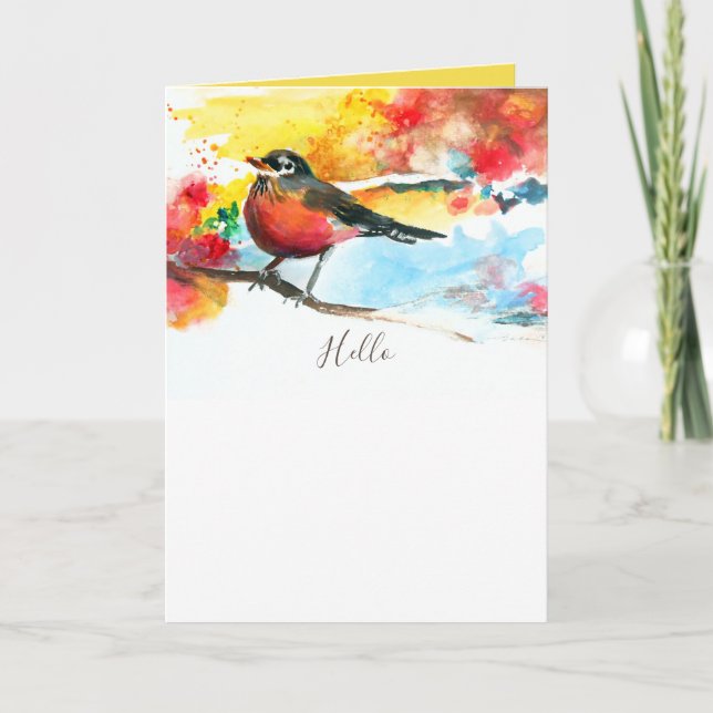 Hello Robin Greeting Standard Card (Front)