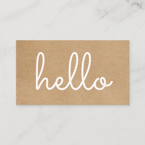 Hello Rustic Kraft Business Card