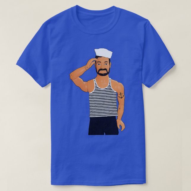 Hello Sailor Funny Gay Art T-Shirt (Design Front)