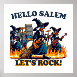 Hello Salem Massachusetts Witch Rock Band Poster