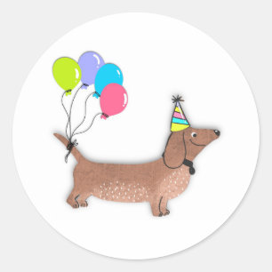 hello sausage dog dachshund dog lover keychain but classic round sticker