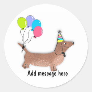 hello sausage dog dachshund dog lover keychain but classic round sticker