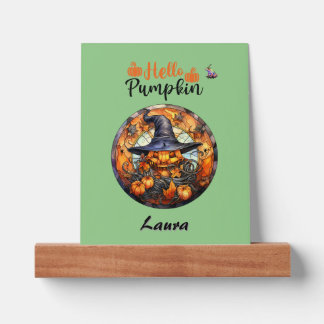 Hello Scary Hallowe'en Pumpkin Picture Ledge