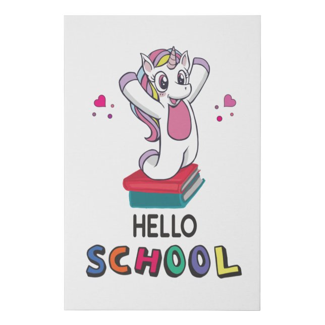 Hello School Faux Canvas Print (Front)