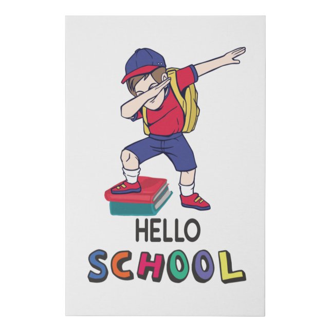 Hello School Faux Canvas Print (Front)