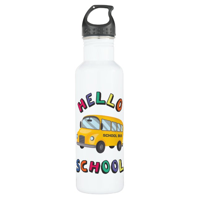 Hello School Stainless Steel Water Bottle (Front)