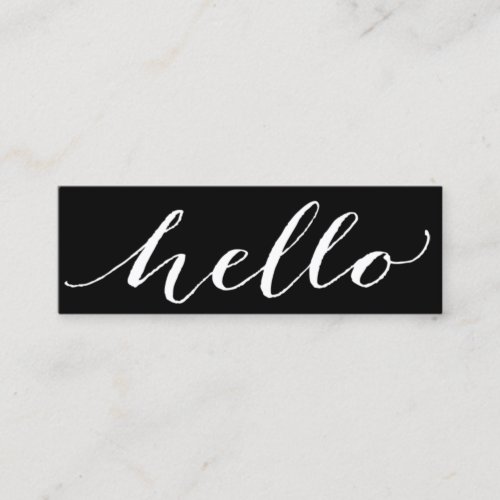 HELLO Script Professional Minimal Mini Business Card