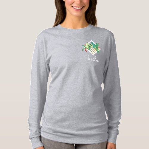 Hello Script Succulents  Cactus Geo Terrarium T_Shirt