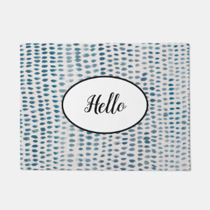 Hello Seaglass Pebble Pattern Beach Doormat
