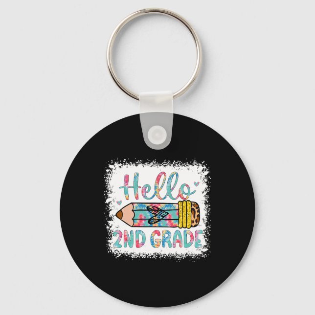 Hello Second Grade Back To School 2nd Grade Studen Keychain (Front)
