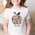 Hello Second Grade Back to School Cute Trendy   T-Shirt<br><div class="desc">Cute and stylish Hello Second Grade Back to School Cute Trendy T-shirt features a fun retro vibes Back to School design. Fun Word Art to send your little one off to school in style. Order yours today!</div>