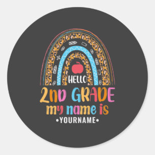 Hello Second Grade Back To School Gift Classic Round Sticker