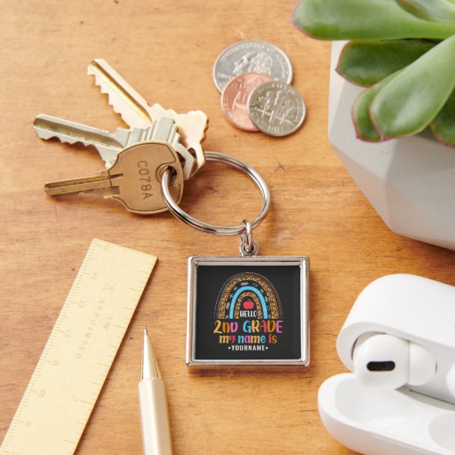 Hello Second Grade Back To School Gift Keychain (Desk)