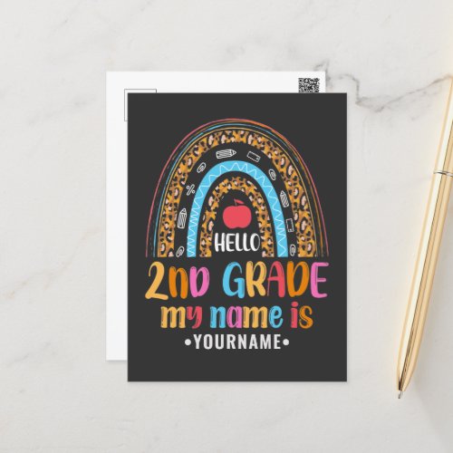 Hello Second Grade Back To School Gift Postcard