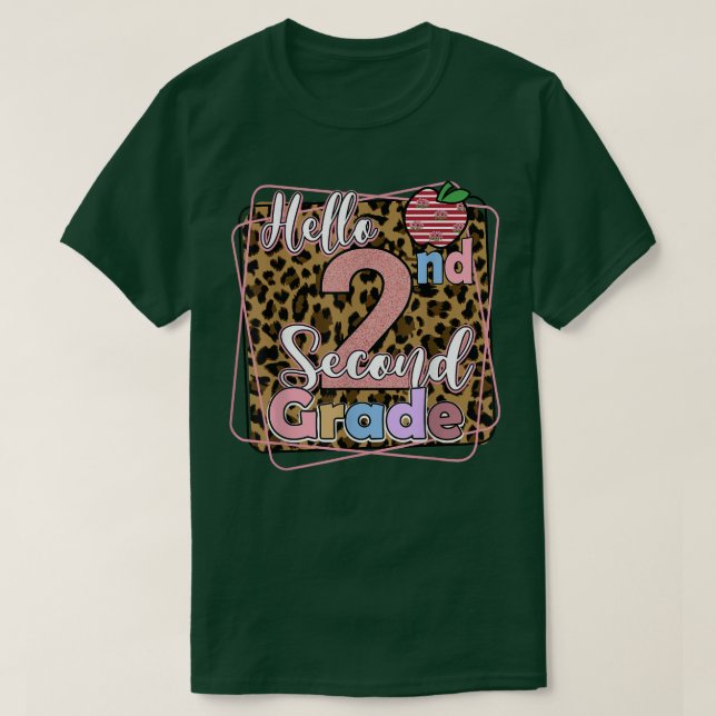 Hello Second Grade Back To School Teachers Student T-Shirt (Design Front)