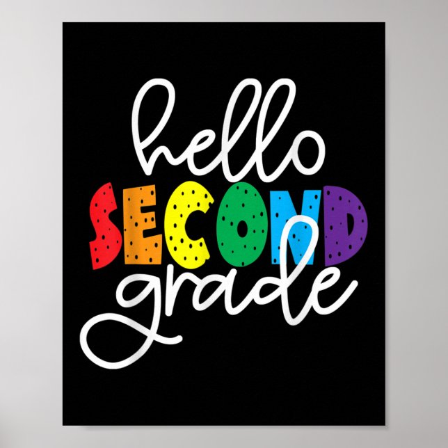 Hello Second Grade First Day Of Second Grade Back  Poster (Front)