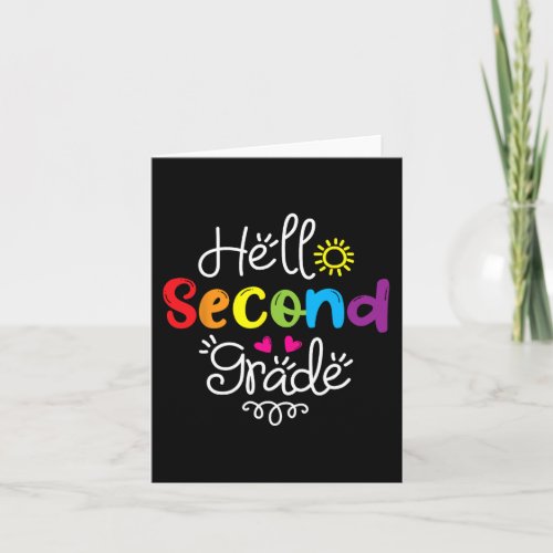 Hello Second Grade  Fun 2nd Grade Back to School G Card