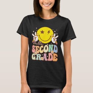 Hello Second Grade Fun Smile Face 2nd Grade Back T T-Shirt