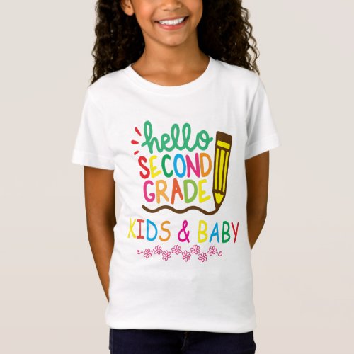 hello second grade kids and baby T_Shirt