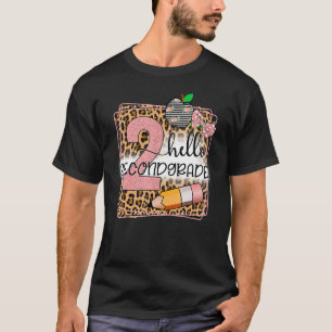 Hello Second Grade Leopard Print 2nd Grade Back To T-Shirt