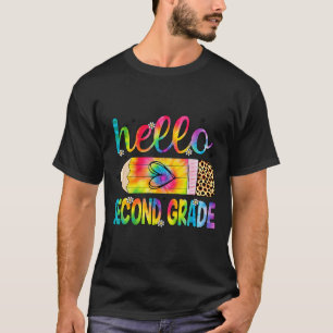 Hello Second Grade Pencil Tie Dye Back To School 2 T-Shirt